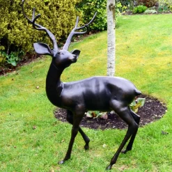 Majestic Deer Bronze Metal Garden Statue