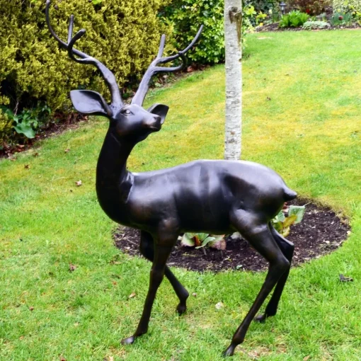 Majestic Deer Bronze Metal Garden Statue