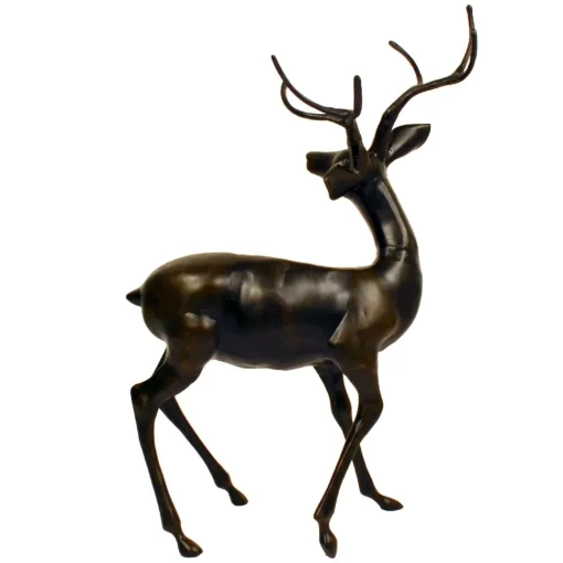 Majestic Deer Bronze Metal Garden Statue