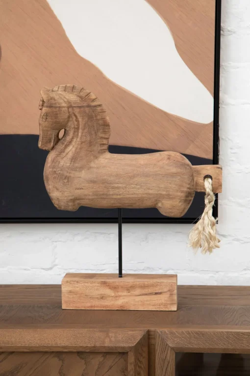 Majestic Horse 50cm Wood Indoor Statue
