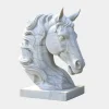 Majestic Horse Head 120cm White Marble Garden Statue
