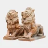 Majestic Lion 100cm Yellow Marble Garden Statue