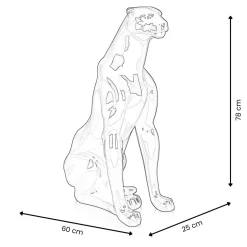 Majestic Panther 78cm Black Resin Indoor Sculpture