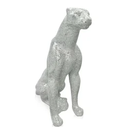 Majestic Panther 80cm Silver Resin Indoor Sculpture