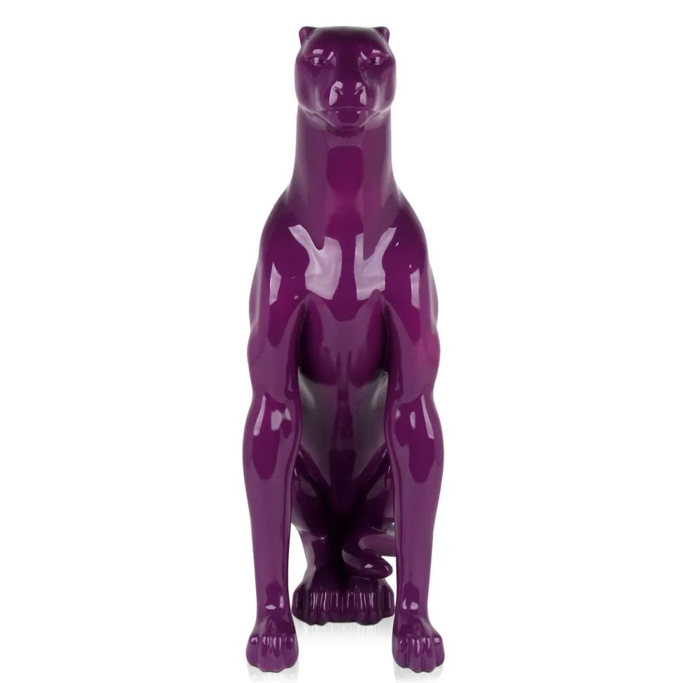 Majestic Panther 78cm Violet Resin Indoor Sculpture