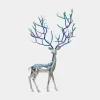 Majestic Stag 258cm Silver Metal Garden Sculpture