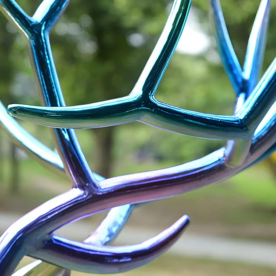 Majestic Stag 258cm Silver Metal Garden Sculpture