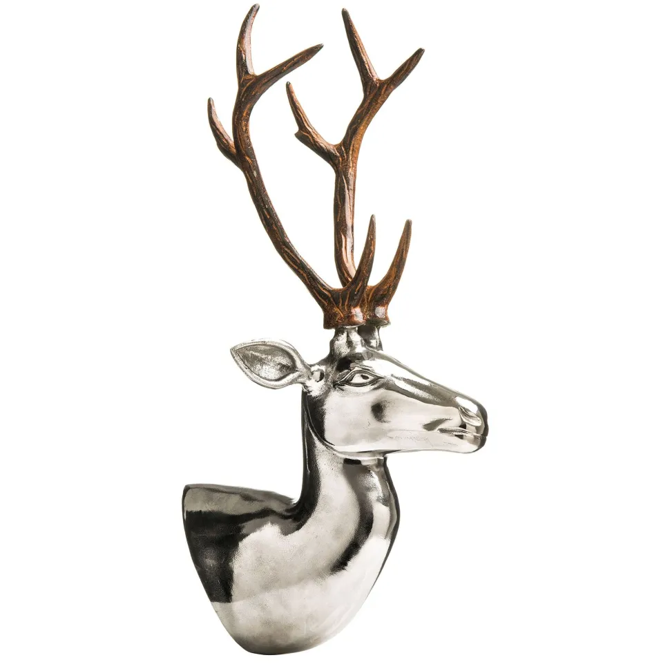 Majestic Stag Head 55cm Metal Wall Sculpture