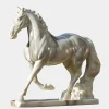 Majestic Stallion 200cm White Marble Garden Statue
