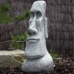 Male Easter Island Head Stone Garden Ornament