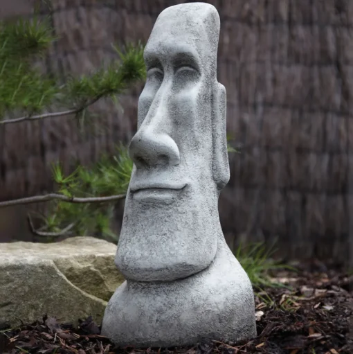 Male Easter Island Head Stone Garden Ornament
