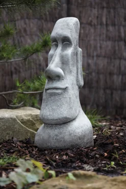 Male Easter Island Head Stone Garden Ornament