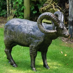 Manx Loaghtan Ram Life-Size Bronze Metal Garden Statue