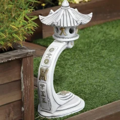 Medium Curved Japanese Pagoda Stone Garden Ornament