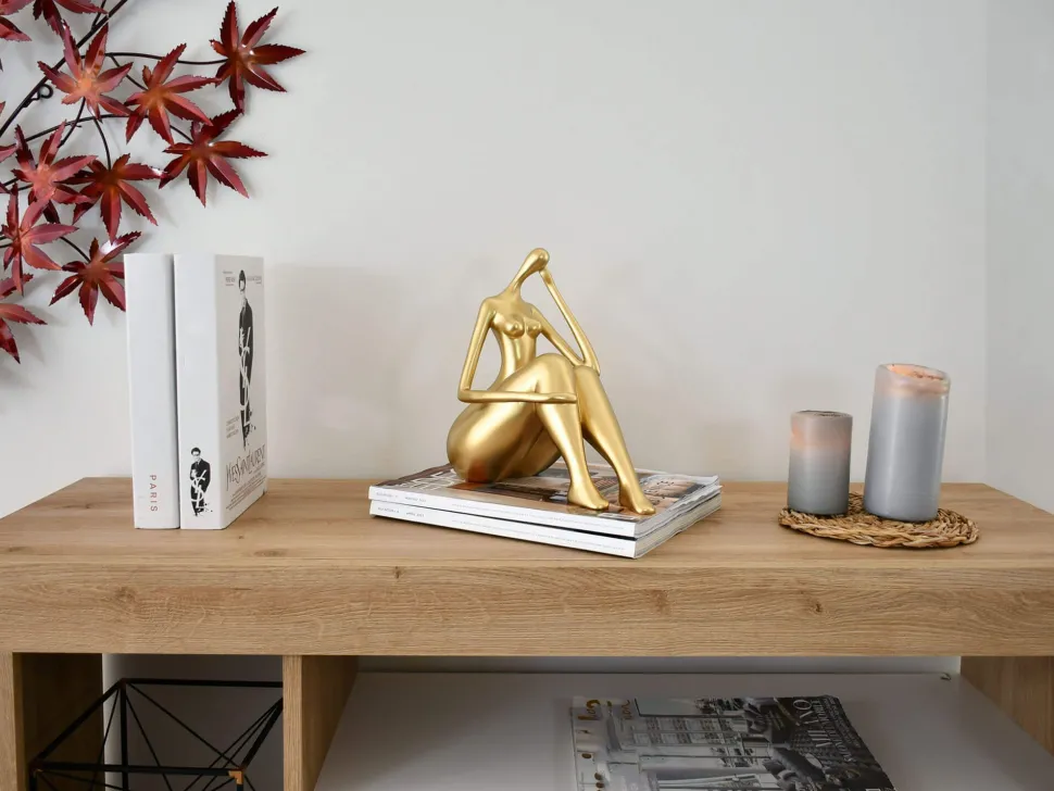 Mindful Grace 26cm Gold Resin Indoor Sculpture