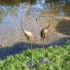 Modern Cranes Bronze Metal Garden Ornaments