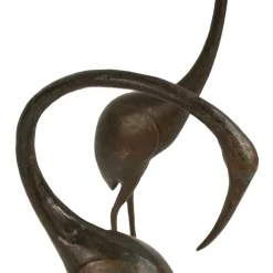 Modern Cranes Bronze Metal Garden Ornaments
