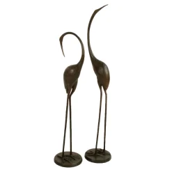 Modern Cranes Bronze Metal Garden Ornaments