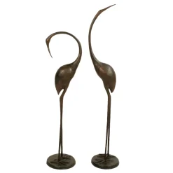 Modern Cranes Bronze Metal Garden Ornaments