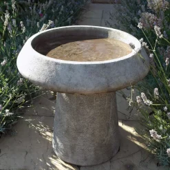 Modern Stone Garden Bird Bath