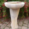 Modern Twisting Rainbow Sandstone Birdbath - Garden Bird Bath