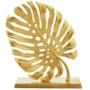 Monsera Leaf 37cm Gold Metal Indoor Sculpture