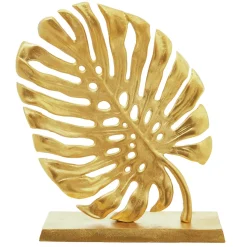 Monsera Leaf 37cm Gold Metal Indoor Sculpture