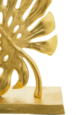 Monsera Leaf 37cm Gold Metal Indoor Sculpture