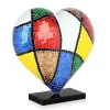 Mosaic Heart v2 46cm Pop Art Resin Indoor Sculpture