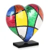 Mosaic Heart v1 46cm Pop Art Resin Indoor Sculpture