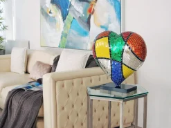 Mosaic Heart v1 46cm Pop Art Resin Indoor Sculpture