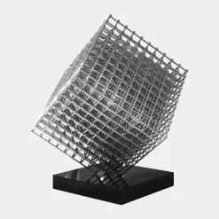 Multiverse 100cm Silver Geometric Metal Garden Sculpture