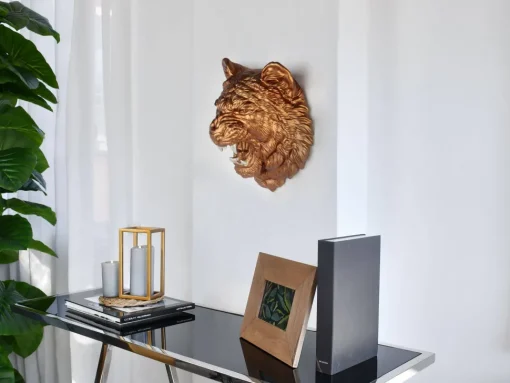 Mystic Tiger 37cm Bronze Resin Wall Sculpture