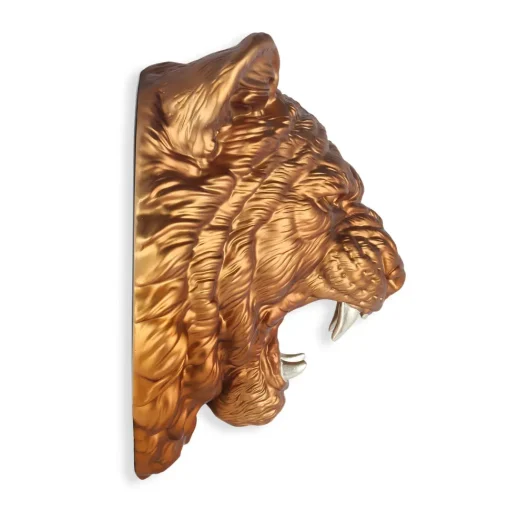 Mystic Tiger 37cm Bronze Resin Wall Sculpture