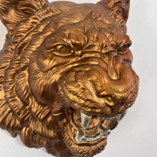 Mystic Tiger 37cm Bronze Resin Wall Sculpture