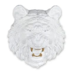 Mystic Tiger 37cm White Resin Wall Sculpture