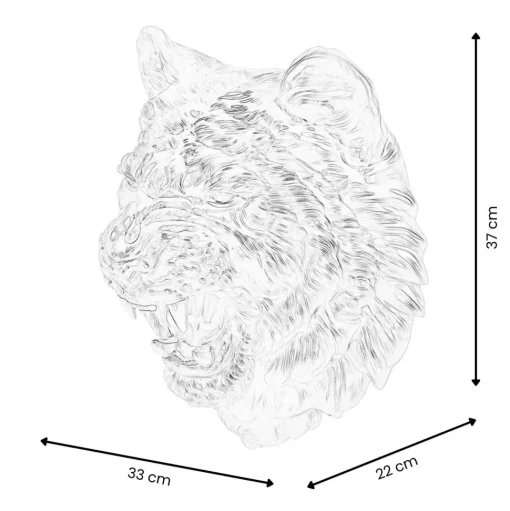 Mystic Tiger 37cm White Resin Wall Sculpture