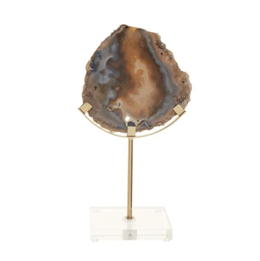Mystical Agate 30cm Black & Gold Stone Indoor Sculpture