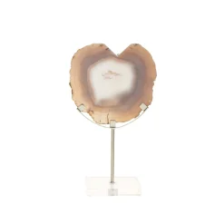 Mystical Agate 30cm White & Silver Stone Indoor Sculpture