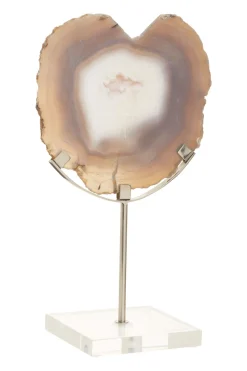 Mystical Agate 30cm White & Silver Stone Indoor Sculpture