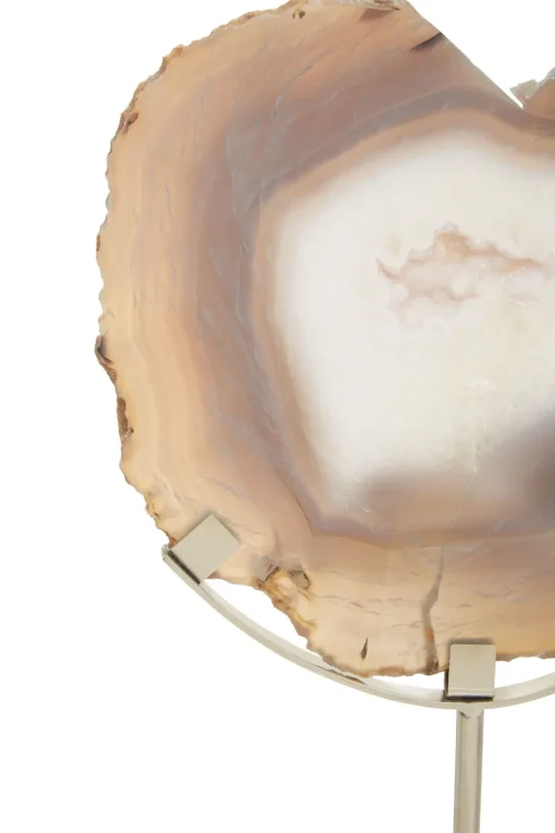 Mystical Agate 30cm White & Silver Stone Indoor Sculpture