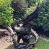 Mystical Dragon 232cm Bronze Metal Garden Statue