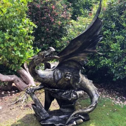 Mystical Dragon 232cm Bronze Metal Garden Statue