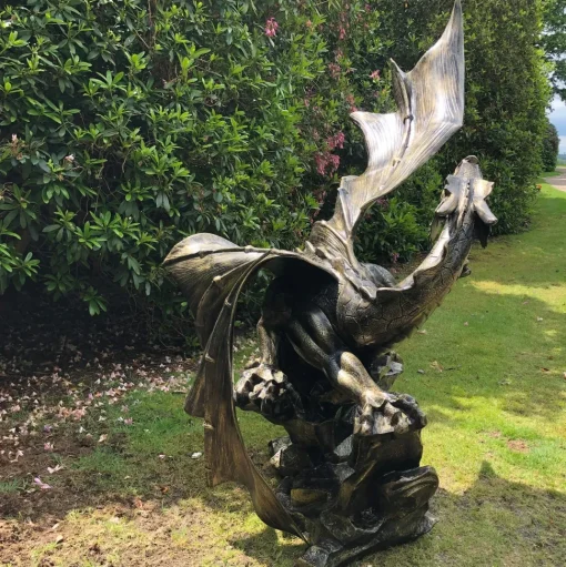 Mystical Dragon 232cm Bronze Metal Garden Statue