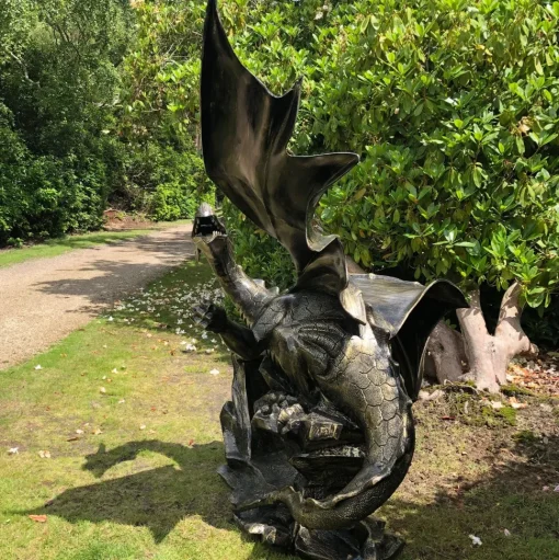Mystical Dragon 232cm Bronze Metal Garden Statue