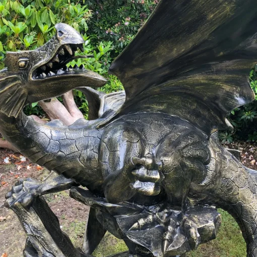 Mystical Dragon 232cm Bronze Metal Garden Statue