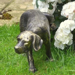 Naughty Dog Bronze Metal Garden Ornament