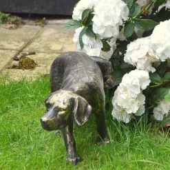 Naughty Dog Bronze Metal Garden Ornament