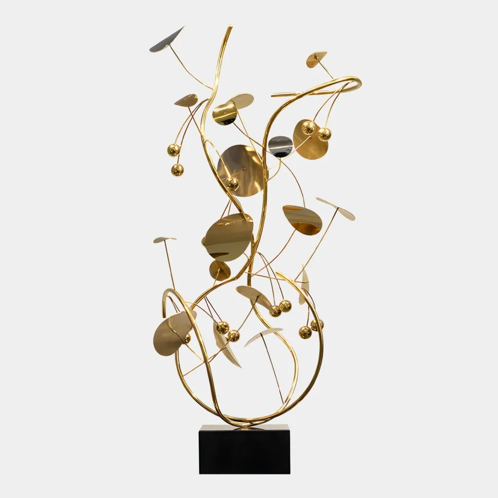 Nebular Bloom 103cm Gold Metal Indoor Sculpture