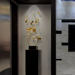 Nebular Bloom 103cm Gold Metal Indoor Sculpture
